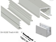 Saheco Top Track Set with Fixed Glass for SV-X150 Ft - False Ceiling Mount - Satin Anodised Finish